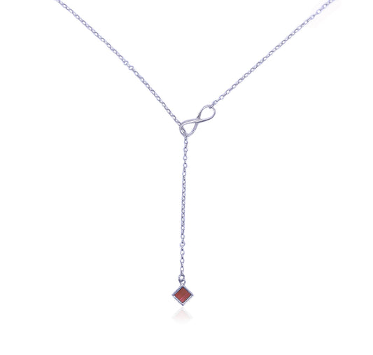 שרשרת רחל- אינפיניטי עם מעויין משובץ ננו תנ"ך