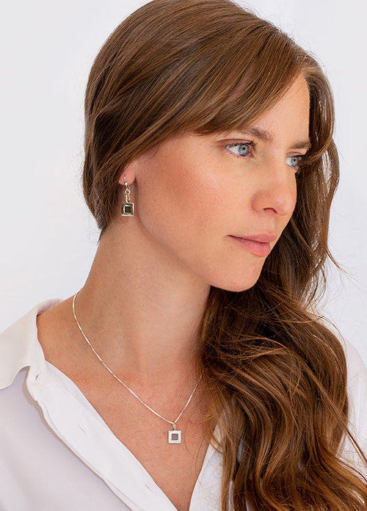 תליון כסף מרובע קלאסי ג'רוזלם ננו תנ"ך