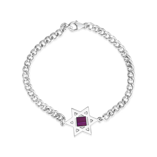 925 silver gourmet bracelet with Star of David and Nano Bible