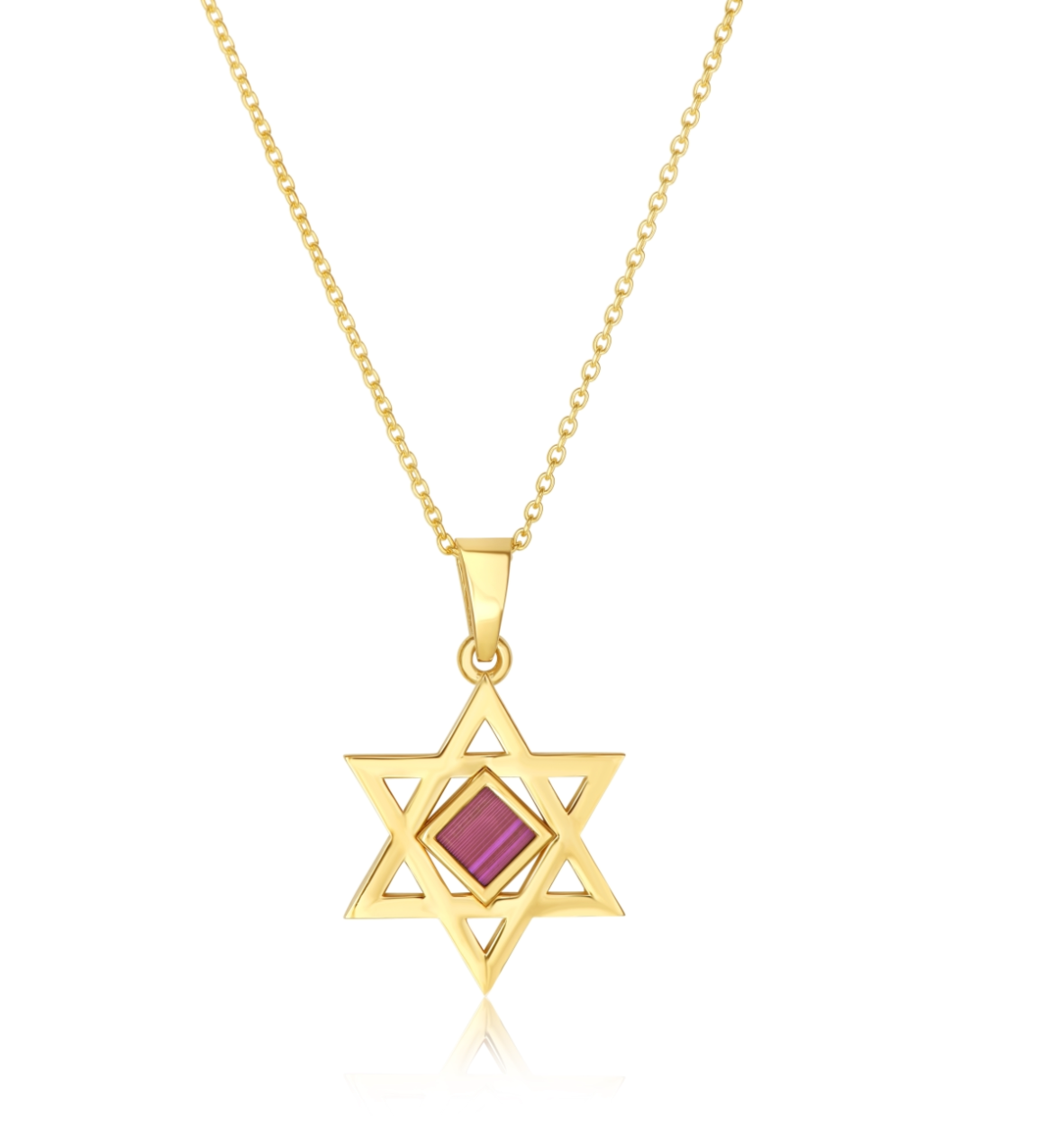 מגן דוד זהב 14 קראט משובץ ננו תנ"ך