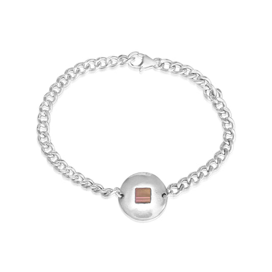 925 silver gourmet bracelet with circle and nano biblical