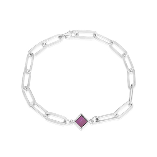 צמיד שקד- חוליות גדולות עם תליון מעויין משובץ ננו תנ"ך