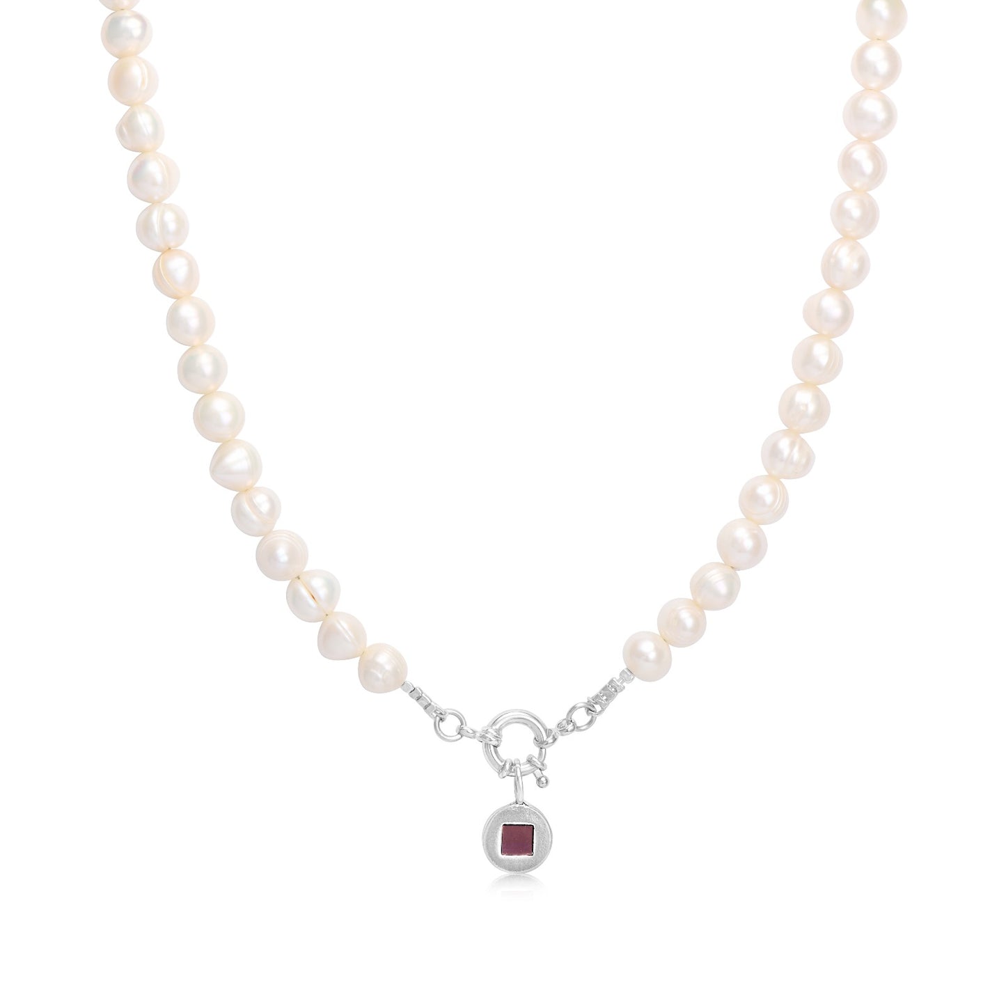 Pearl necklace with lock-nano bible