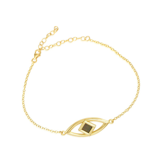 צמיד העין הטובה זהב 14 קראט עם ננו תנ"ך