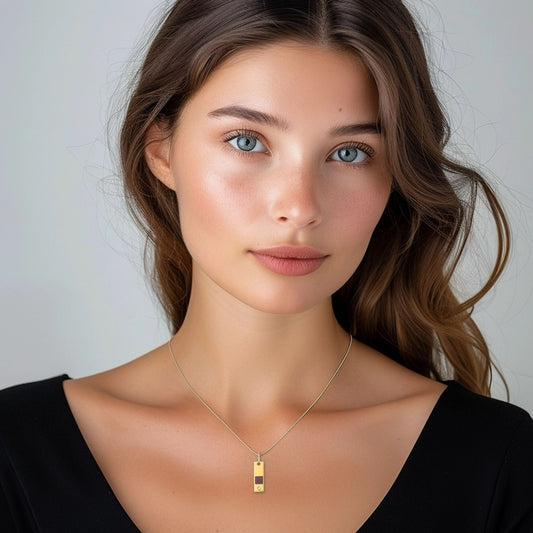 שרשרת אור זהב 14 קראט עם ננו תנ"ך ויהלום בתחתית