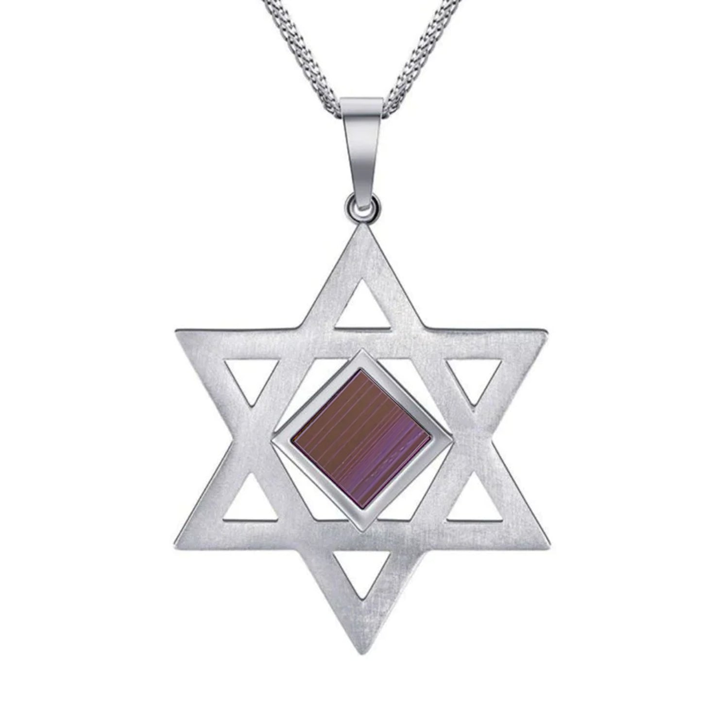 מגן דוד זהב 14 קראט משובץ ננו תנ"ך