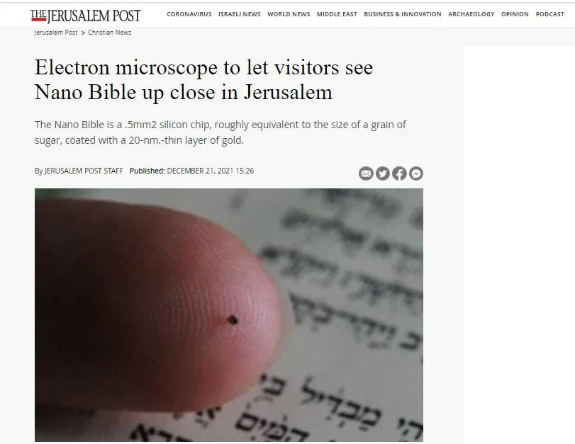 Electron microscope to let visitors see Nano Bible up close in Jerusal ...