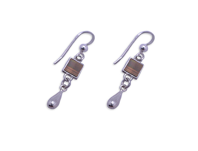 עגילי ריבועים עם טיפה וננו תנ"ך