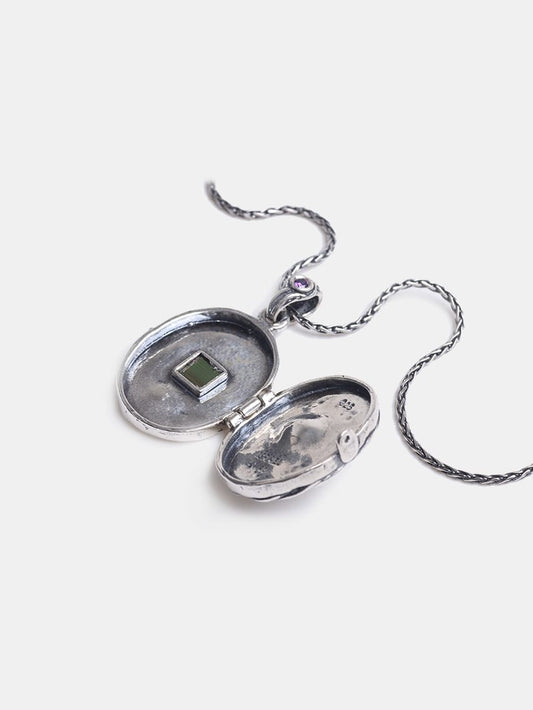 תליון locket משובץ פנינה עם שבב גרוזלם ננו תנ"ך