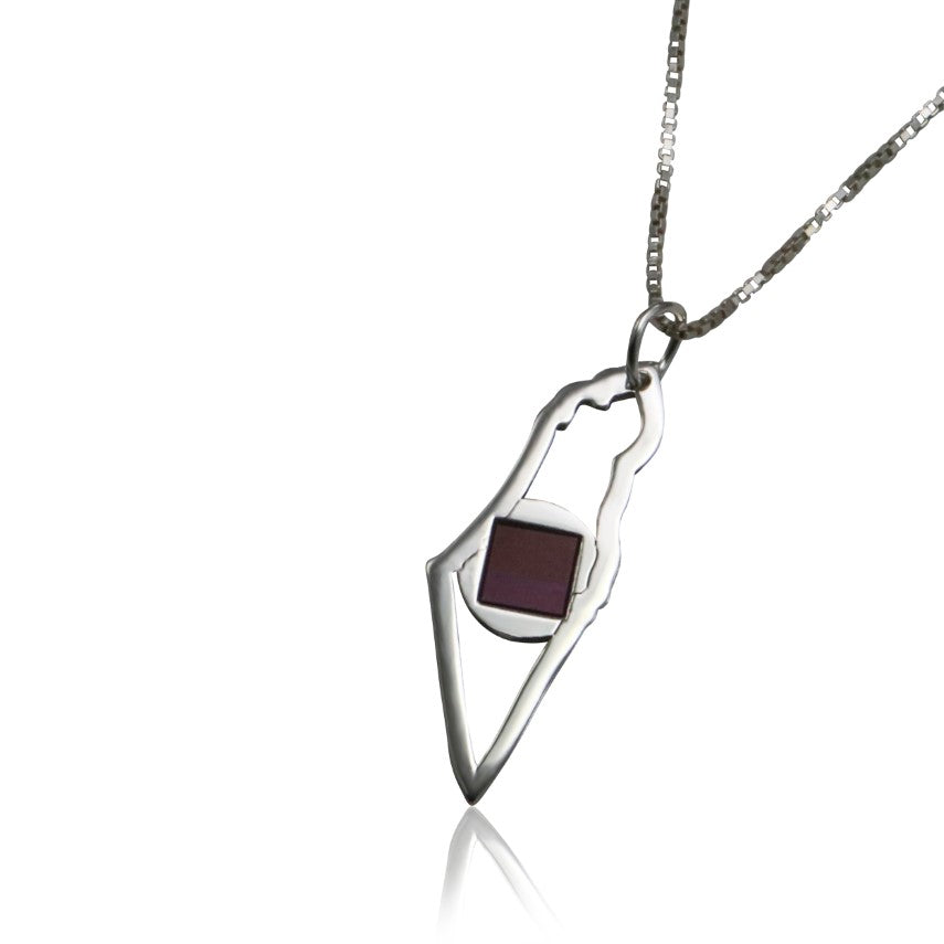 תליון מפת ארץ ישראל עם ג'רוזלם ננו תנ"ך